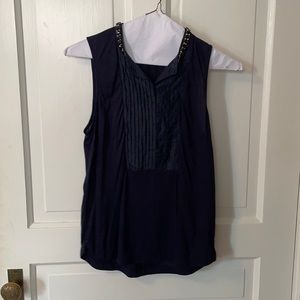 J Crew Navy Sleeveless Blouse